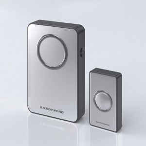Elektrostandard Звонок беспроводной DBQ27 27х90х140 серебр/чер IP20 38мел радиус дейс 100м a055697