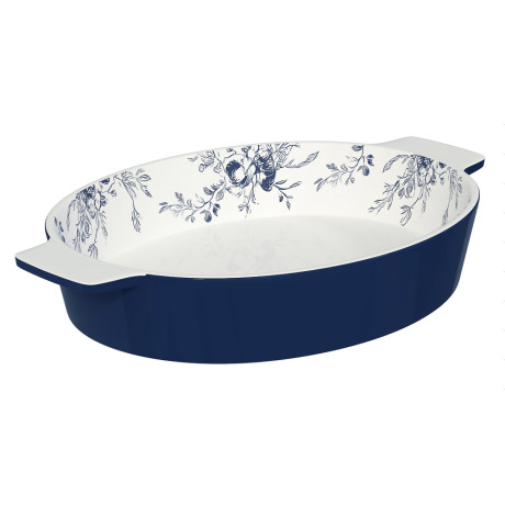 Форма для запекания и сервировки овальная 31х20,5х5см тм MILLIMI цветы, керамика