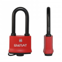 Замок навесной БУЛАТ ВС 1-П54-01 ПЛ Ш54*В113 всепогод удл дуж d=8,6мм автомат 5 анг.кл. (48,6)