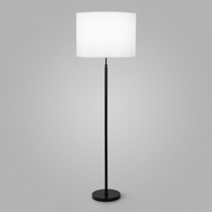 EUROSVET Торшер 1x50W E27 500x500x1600 мет.черн/ткань бел 01163/1 Умный дом Notturno a065669