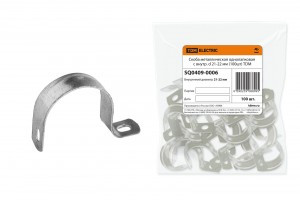 TDM скоба метал. оцинк. сталь однолапк. d 21-22мм  (100шт/уп.,цена/шт) (100!) SQ0409-0006