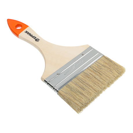 ЕРМАК Кисть малярная плоская "Бейсик" нат. щетина 4" (100мм)