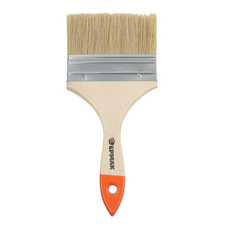 ЕРМАК Кисть малярная плоская "Бейсик" нат. щетина 4" (100мм)