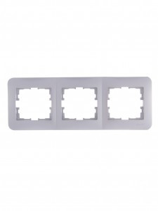 Lezard KARINA LIFE рамка 3 мест. (горизонт.) б/вст матов. серебро (ABS) 708-4300-148