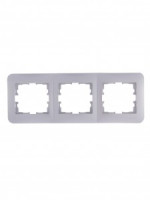 Lezard KARINA LIFE рамка 3 мест. (горизонт.) б/вст матов. серебро (ABS) 708-4300-148