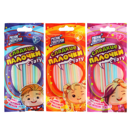 BY Русские Супергерои Сладкие палочки с тату 20 гр.