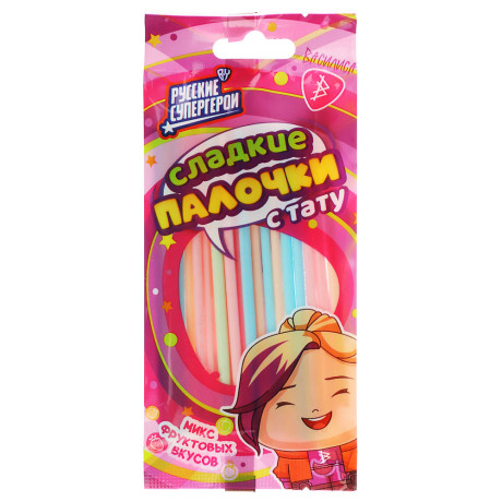 BY Русские Супергерои Сладкие палочки с тату 20 гр.