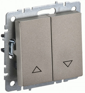 IEK BRITE мех. выкл. жалюзи СУ 10А, шампань ВС10-1-5-БрШ BR-V15-0-10-K37