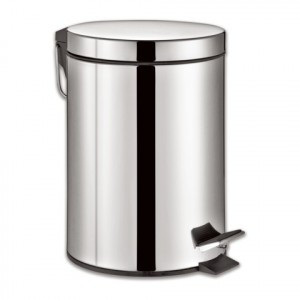 Ведро-контейнер д/мусора (урна) с педалью ЛАЙМА "Classic", 5 л, зеркальное, нерж. сталь, 232260