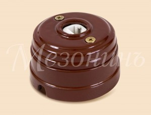 МЕЗОНИНЪ роз. ОУ 1 мест. комп. RJ45 с рамкой (D70x45), коричневый фарфор GE70341-04