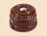 МЕЗОНИНЪ роз. ОУ 1 мест. комп. RJ45 с рамкой (D70x45), коричневый фарфор GE70341-04