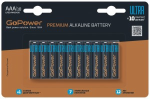 Э/п GoPower ULTRA LR03 AAA BL10 Alkaline 1.5V (10/100/800)