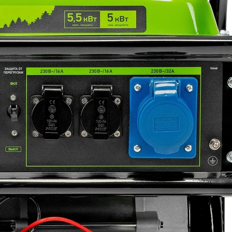 Генератор бензиновый БС-6500Э, 5.5 кВт, 230В, четырехтактный, 25 л, электростартер Сибртех