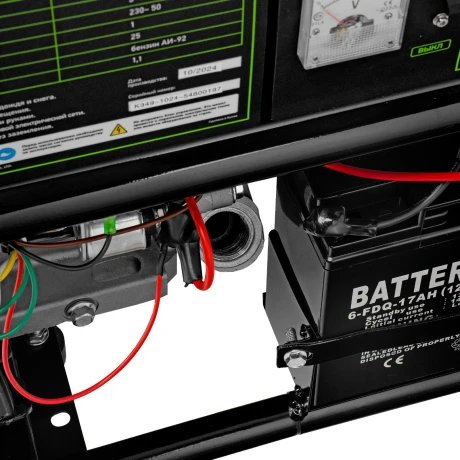 Генератор бензиновый БС-6500Э, 5.5 кВт, 230В, четырехтактный, 25 л, электростартер Сибртех
