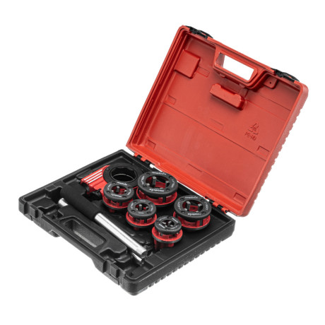 Набор клуппов 1/4-1/2-3/4-1-1.25"+ плашкодержатель с трещоткой, 8 предметов Matrix