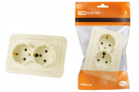 TDM Валдай роз. СУ 2 мест. 16А сл. кость (земля) (10!) SQ1804-0110