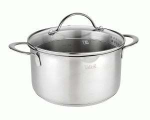 Кастрюля нерж сталь с крышкой Авелина 2,2л, стенки 0,5мм, индукция TR-17252 Taller