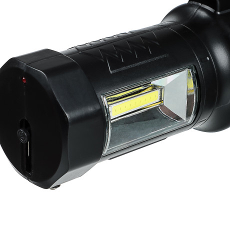 Фонарь прожектор тм ЕРМАК, 1 СОВ + LED, 800мАч, вилка 220В, 62х91х145 мм, 2 режима, пластик