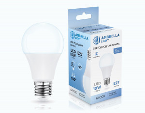 Ambrella лампа св/д ЛОН A60 E27 10W(800lm) 6400K 6К 60х108 IC 601006