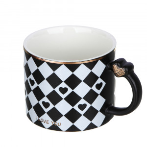 Набор подарочный: чашка, ложка с подставкой в виде сердечка, 250 мл, керамика, цвет белый