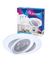 "КОСМОС св-к встр. св/д даунлайт панель7W(560lm)4000K 4K d113(95)x41 круг повор белый KDownRR7W4000K