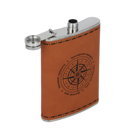 Набор походный тм AZOR FISHING, фляга, 4 стопки, воронка, нержав.сталь