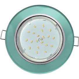 Ecola GX53 H4 5310 св-к Стекло Круг хром-изумруд 38x126 FC53RNECH (10!)