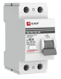 EKF PROxima выкл. дифферинциальный УЗО ВД-100 (S) 2P 63А 300мА AC 4,5кА эл.мех elcb-2-63-300S-em-pro