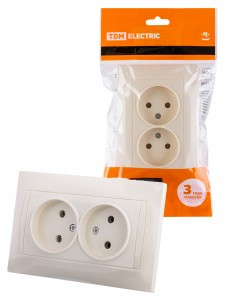 TDM Лама роз. СУ 2 мест. 10А сл. кость SQ1815-0124