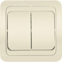 Smartbuy Марс выкл. СУ 2-клавишный 10А бежевый, керамика (SBE-02i-10-SW2-0-c)