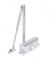 NOTEDO Доводчик дверной DC-080-НО с фиксатором SILVER 60-100 кг серебр.(10)