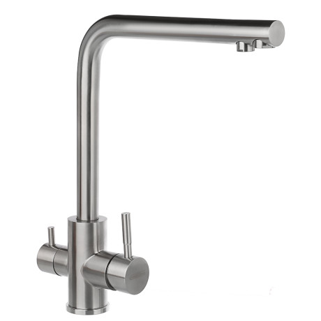 СоюзКран Смеситель для кухни с фильтром для пит. воды, керам. картридж 35мм, нерж. сталь, SS01-G132