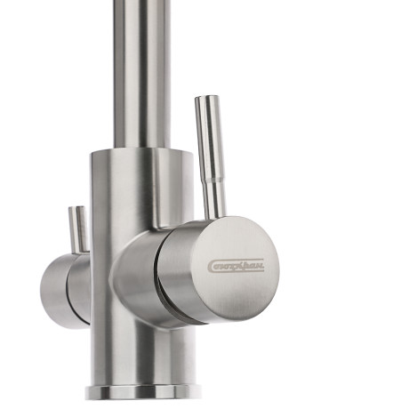 СоюзКран Смеситель для кухни с фильтром для пит. воды, керам. картридж 35мм, нерж. сталь, SS01-G132