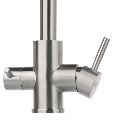 СоюзКран Смеситель для кухни с фильтром для пит. воды, керам. картридж 35мм, нерж. сталь, SS01-G132