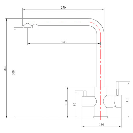 СоюзКран Смеситель для кухни с фильтром для пит. воды, керам. картридж 35мм, нерж. сталь, SS01-G132