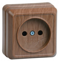 IEK ОКТАВА роз. ОУ 1 мест. без з/к 10А ДУБ (темное дерево) РС20-2-ОД