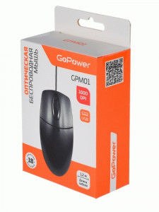 Мышь проводная GoPower GPM01 USB черный (1/100)