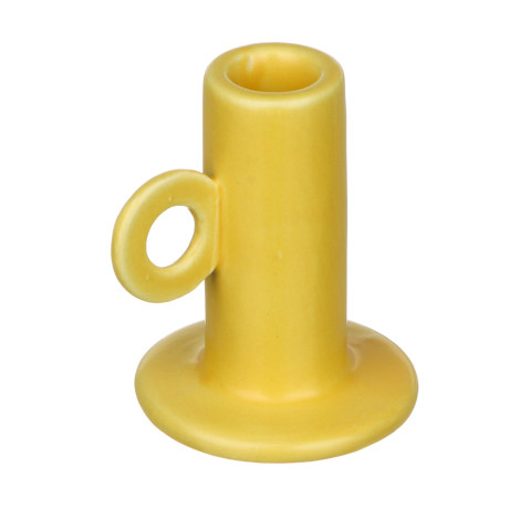 Подсвечник, 8,9x7,5x9,5 см, доломит, цвет желтый