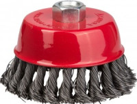 Щетка STAYER "MASTER" чашечная для УШМ, плетёные пучки проволоки 0,5мм, 65мм/М14