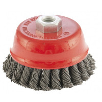 Щетка для УШМ, 100 мм, М14, &quot;чашка&quot;, двухрядная, крученая проволока 0.8 мм Matrix