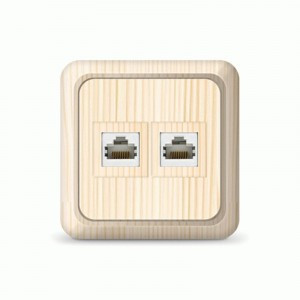 UNIVersal Олимп роз. комп. ОУ 2 мест. СОСНА (светлое дерево) (керам. осн., RJ45) 1077