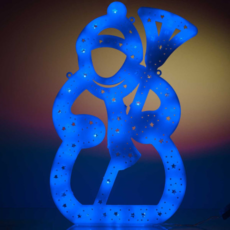 Гирлянда-панно СНЕГОВИК СИНИЙ/ пластик/