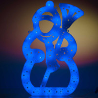 Гирлянда-панно СНЕГОВИК СИНИЙ/ пластик/