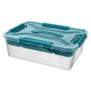 Ящик универсальный с замками и органайзером "GRAND BOX" 390x290x124мм 10л голубой 433224302 Бытпласт