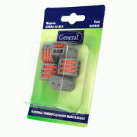 GENERAL клемма СМК 222-413 с рычагом 3х(0,08-4мм2), 32А (цена за BL5) GTER2-03-BL5 800405