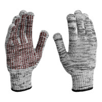 Перчатки трикотажные, акрил, усиленные, ПВХ-гель Протектор, цвет: мулине, 10 класс Сибртех
