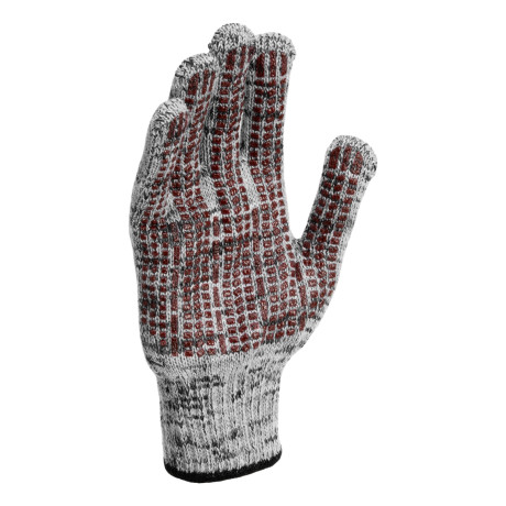 Перчатки трикотажные, акрил, усиленные, ПВХ-гель Протектор, цвет: мулине, 10 класс Сибртех