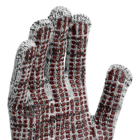 Перчатки трикотажные, акрил, усиленные, ПВХ-гель Протектор, цвет: мулине, 10 класс Сибртех