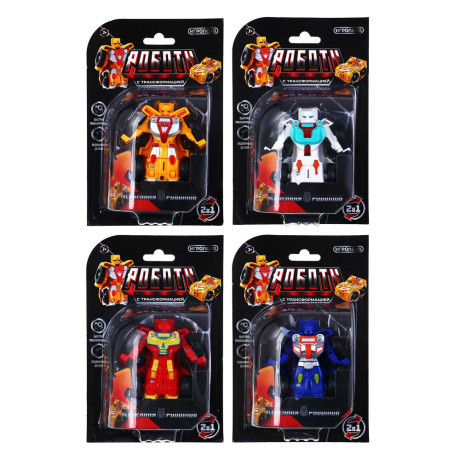 ИГРОЛЕНД Робот маленький, трансформируется в машину, ABS, 20х4,5х13, 4 диз.