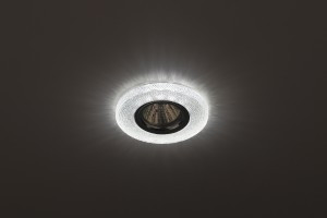 ЭРА DK LD1 WH св-к встр. MR16 GU5.3 220V круг, d100 мм прозрачная св/д подсветка 3W